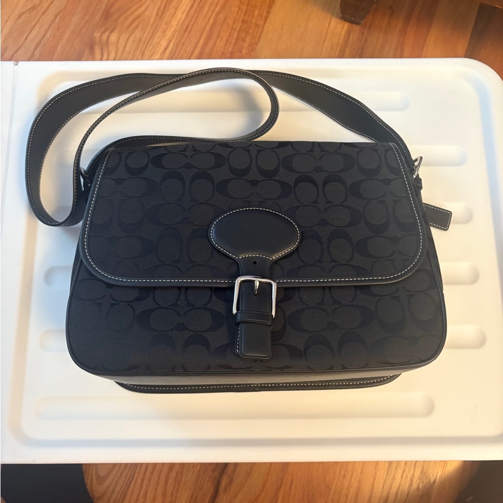 NWOT Coach Black Crossbody Bag with Signature Pattern